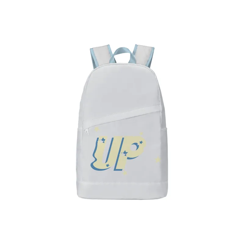 TURN UP Polyester Student Backpack Large Size Unisex Light Blue-25