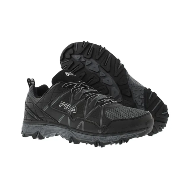 FILA Anti Slip Wear Resistant Low Top Trail Running Running Shoes Men's Black-3