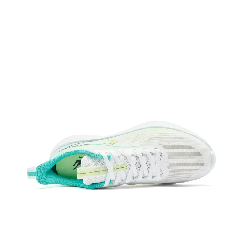 QIAODAN Cushioned Slip-Resistant Abrasion-Resistant Low-Top Casual Running Shoes Men's White Green-3