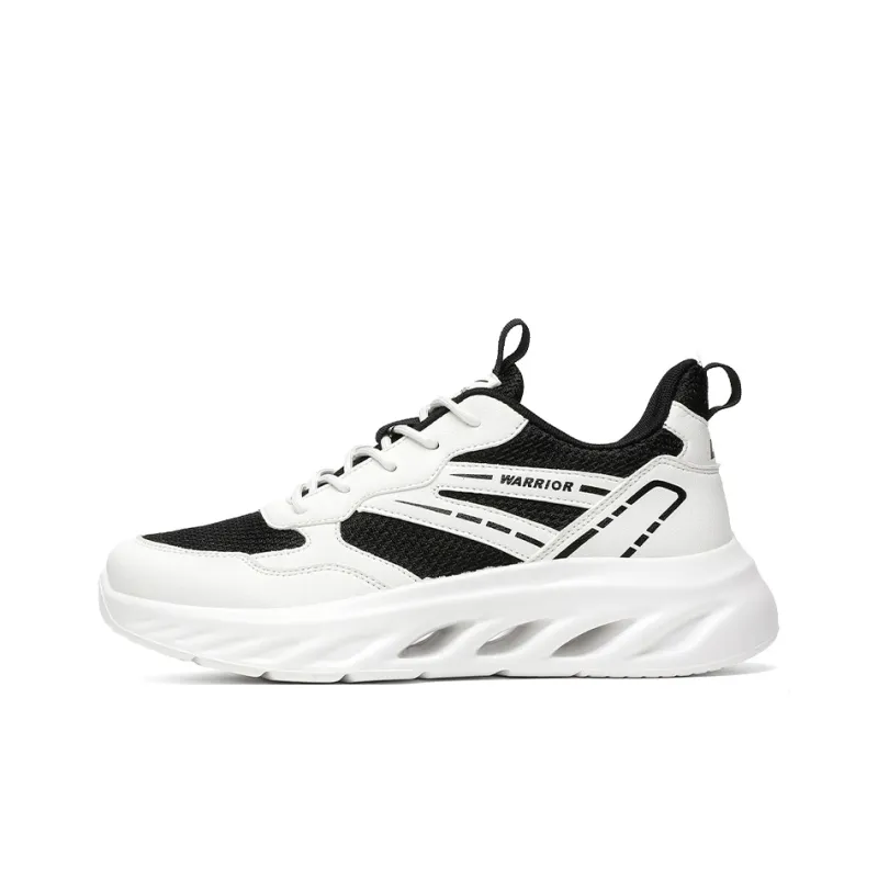 Warrior Cushioning Breathable Rebound Low Top Casual Training Long Distance Running Running Shoes Men's White Black-0