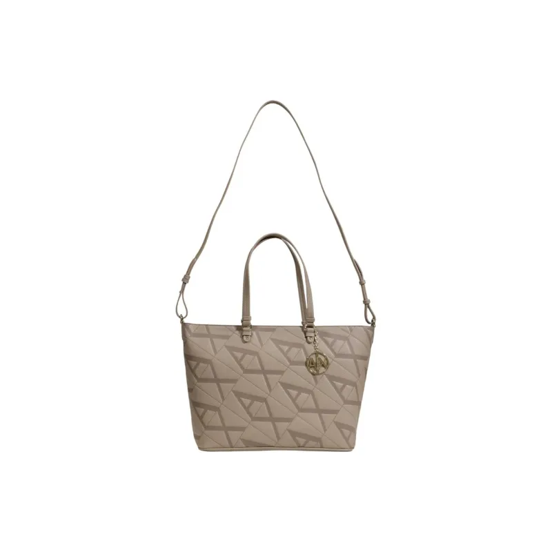 ARMANI EXCHANGEAE Polyester Tote Bag Shopping Bag Shoulder Bag Crossbody Bag Handbag Women's Beige-1