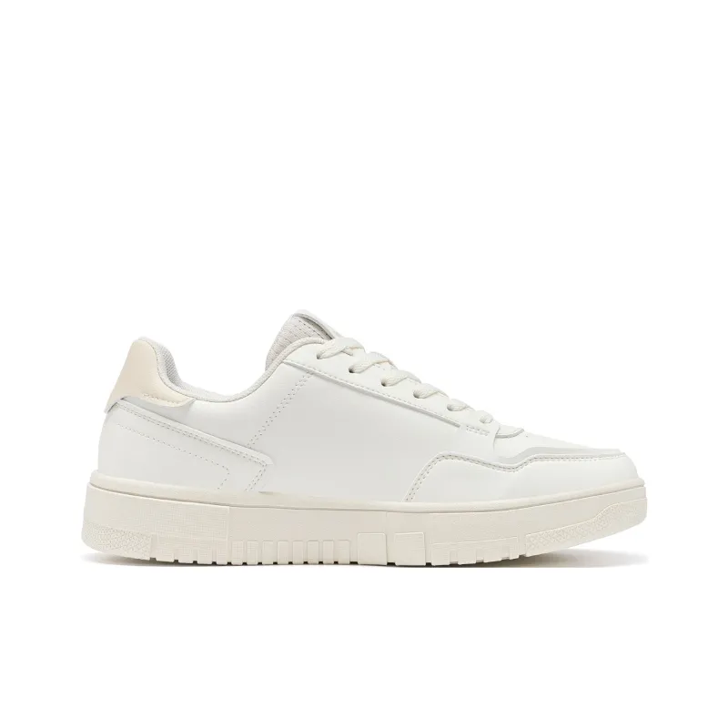 PEAK Air Force 1 Cushioning Coverage Lightweight Breathable Slip Resistant Low Top Skateboard Shoes Canvas White-1