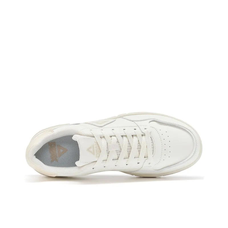 PEAK Air Force 1 Cushioning Coverage Lightweight Breathable Slip Resistant Low Top Skateboard Shoes Canvas White-3