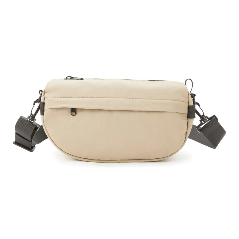 Hotwind Fabric Shoulder Bag Trumpets Men's Black/Khaki-4