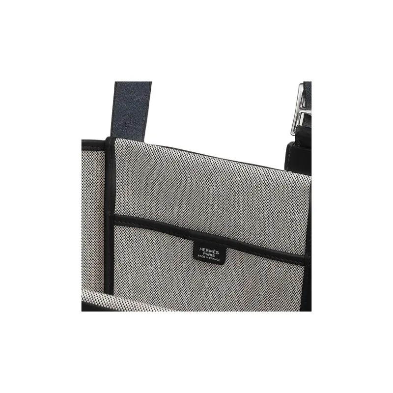 HERMES Etriviere Pocket H-Canvas With Hunter Leather And Swift Calfskin Shoulder Bag Women's Black-3