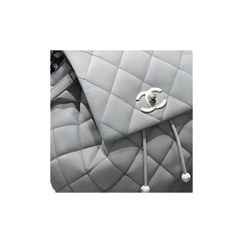 CHANEL Grain Embossed Calfskin Backpack Unisex Dark Gray & Light Gray-1