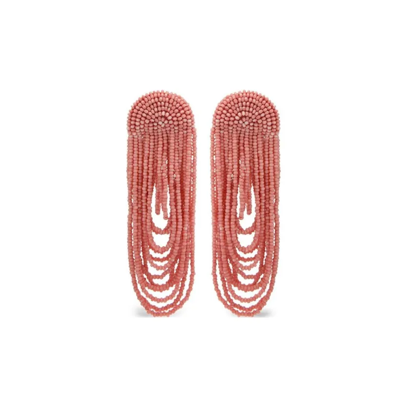 Oscar De La Renta Beaded Curtain Earrings-0