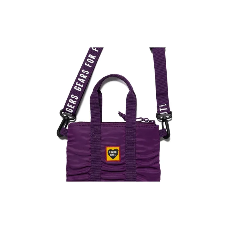 HUMAN MADE Nylon Tote Bag, Shopping Bag, One Shoulder Handbag, Crossbody Bag Regular Unisex Purple Patchwork-3