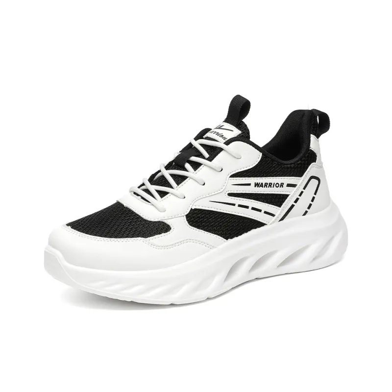 Warrior Cushioning Breathable Rebound Low Top Casual Training Long Distance Running Running Shoes Men's White Black-2