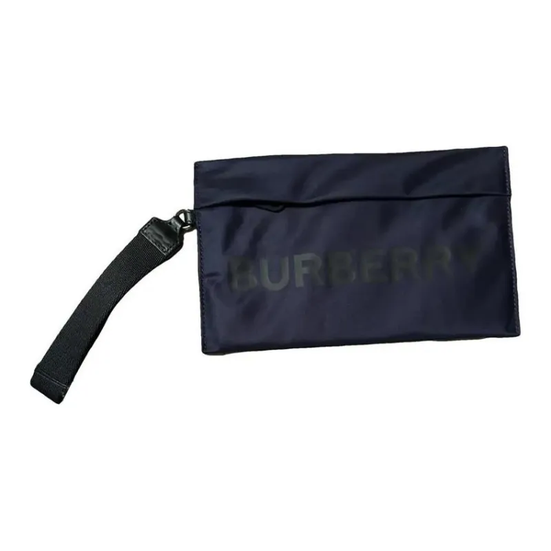 Burberry Polyamide Wrist Bag Clutch Men's Marine Blue-3