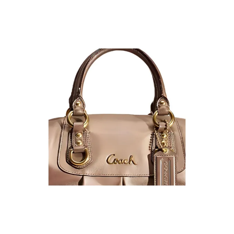COACH Ashley Leather Travel Bag Handbag Shoulder Bag Crossbody Bag Large Size Women's Gold-1