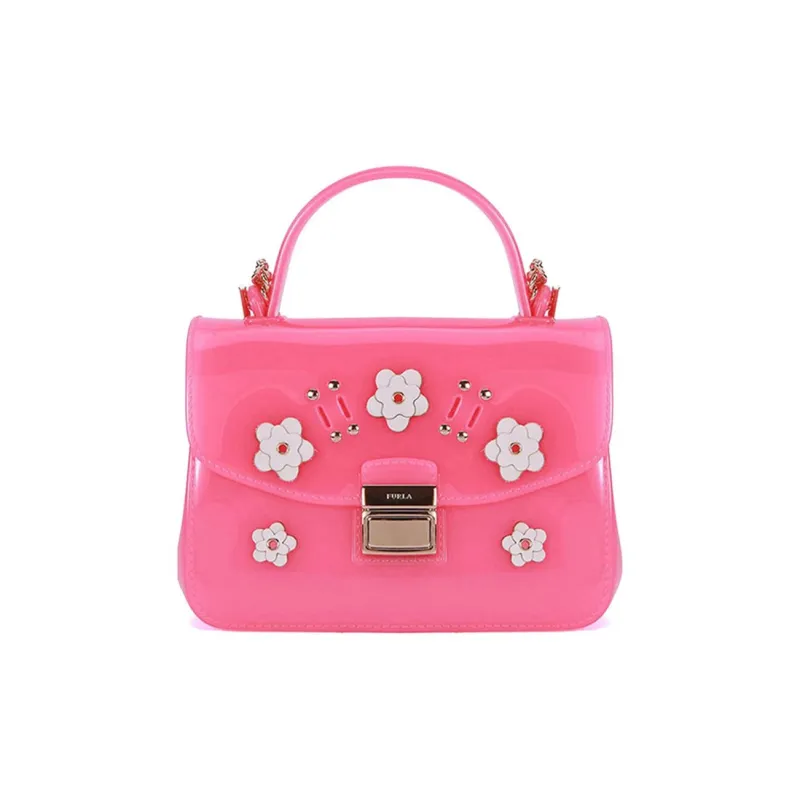Furla Candy PVC Jelly Bag, One Shoulder Handbag Mini Women's Pink-0