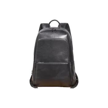 LARTIGENT Top Grain Cow Leather Backpack Men's Black