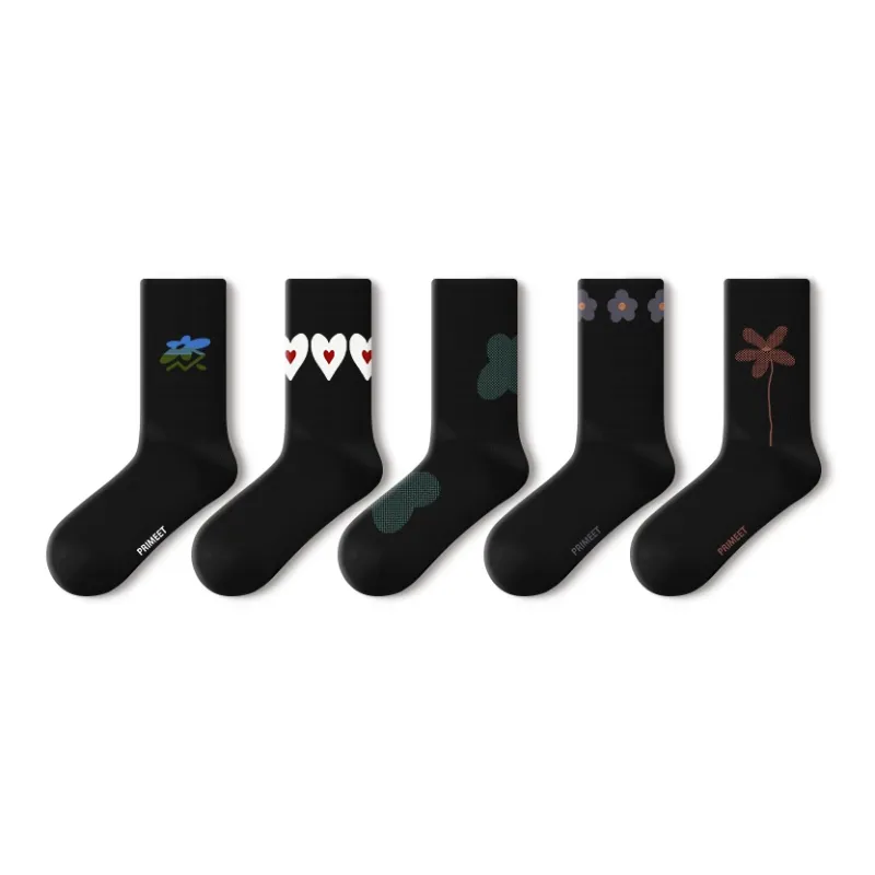 Primeet Mid Calf Socks Women's 5 Pack-30