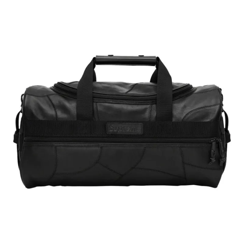 Supreme Patchwork With Cow Leather Handbag, Gym Bag, Travel Bag Unisex Black-1