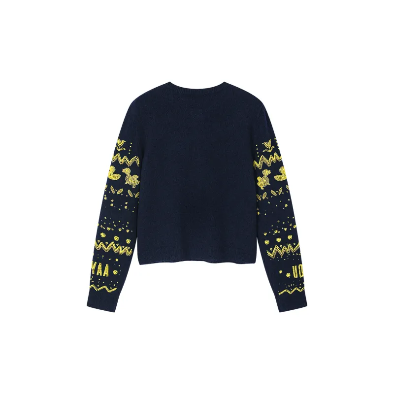 UOOYAA Sweater Women's Navy Blue-1