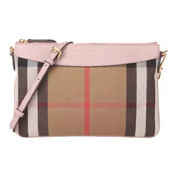 Burberry Vintage Cow Leather Clutch, Shoulder Bag, Crossbody Bag Women's Pink