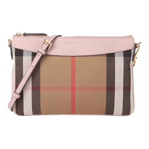 Burberry Vintage Cow Leather Clutch, Shoulder Bag, Crossbody Bag Women's Pink