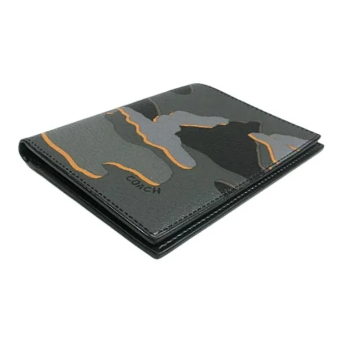 COACH Coated Canvas Passport Holder Mini Men's Antique Nickel Gray Multiple-2