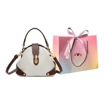 Yalu PU Handbag Regular Women's Ecru/Black/Khaki