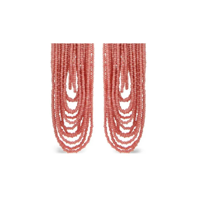Oscar De La Renta Beaded Curtain Earrings-1