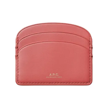A.P.C Cow Leather Card Holder Women's Cherry Color