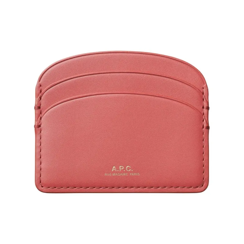 A.P.C Cow Leather Card Holder Women's Cherry Color-0