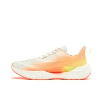 QIAODAN Feiying TEAM3.0 Cushioned Slip Resistant Abrasion Resistant Low Top Casual Running Shoes Men's White Orange