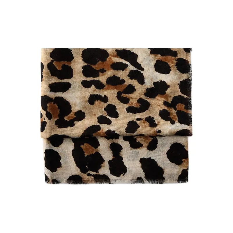 ZARA Acrylic Knit Scarves Women's Leopard Print-2