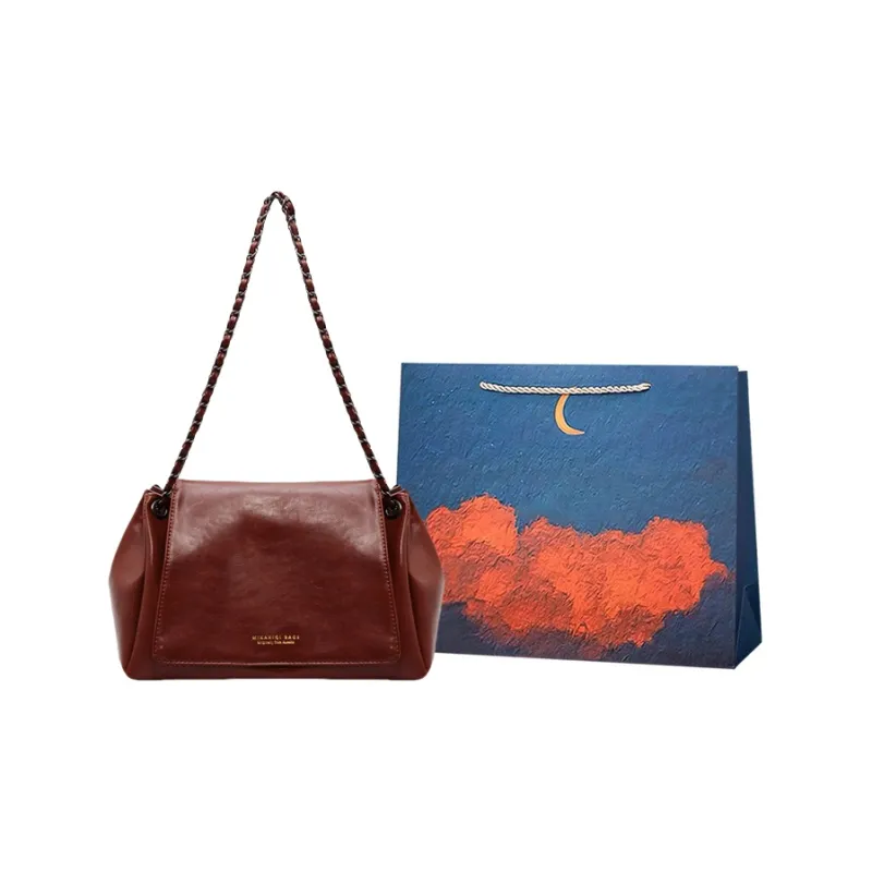 Elsvet PU Shoulder Bag Women's Light Brown/Black/Green-14
