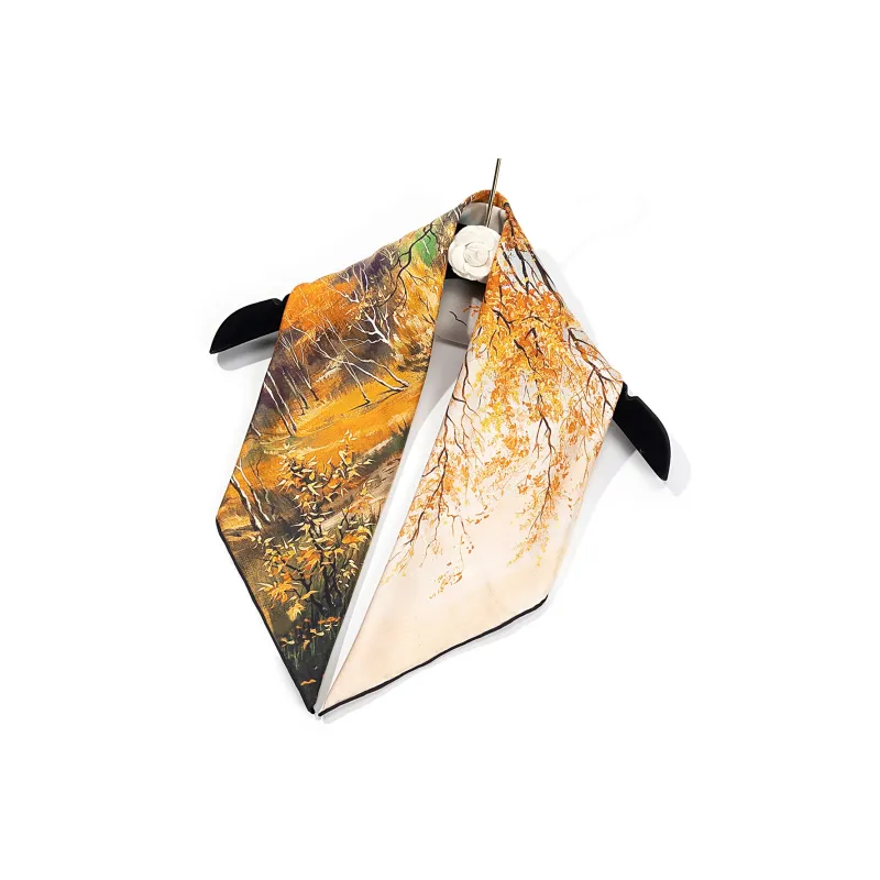 Shanghai Story 100% Mulberry Silk Scarves Women's Fragrant Tea Elegance, Gift Box Set-32