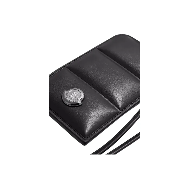 Moncler Cow Leather Card Holder Regular Men's Black-3