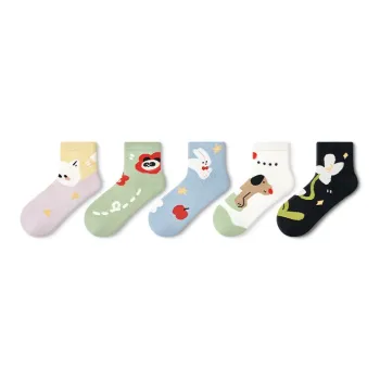 Primeet Ankle Socks Women's 5 Pack Cute Pet Design Amusement Park