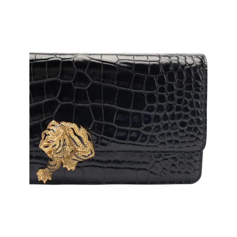 Roberto Cavalli Leather Clutch Women's Black-4