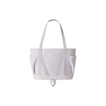 MAH Cotton And Polyester Blend Tote Bag Shopping Bag Shoulder Bags Unisex Light Purple Gray