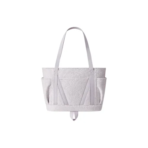 MAH Cotton And Polyester Blend Tote Bag Shopping Bag Shoulder Bags Unisex Light Purple Gray