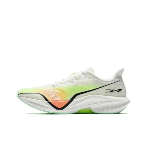 Anta Horsepower 5.0 Cushioning Wear Resistant Rebound Low Top Training Running Shoes Men's White Yellow Orange