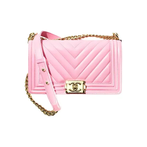 CHANEL 22SS Spring And Summer LEBOY Calfskin Flap Bag, One Shoulder Handbag, Crossbody Bag Medium Size Women's Pink