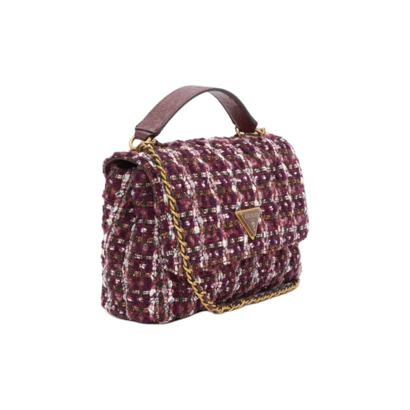 GUESS Artificial Leather Envelope Bag Shoulder Bag Crossbody Bag Handbag Medium Size Women's Burgundy-1