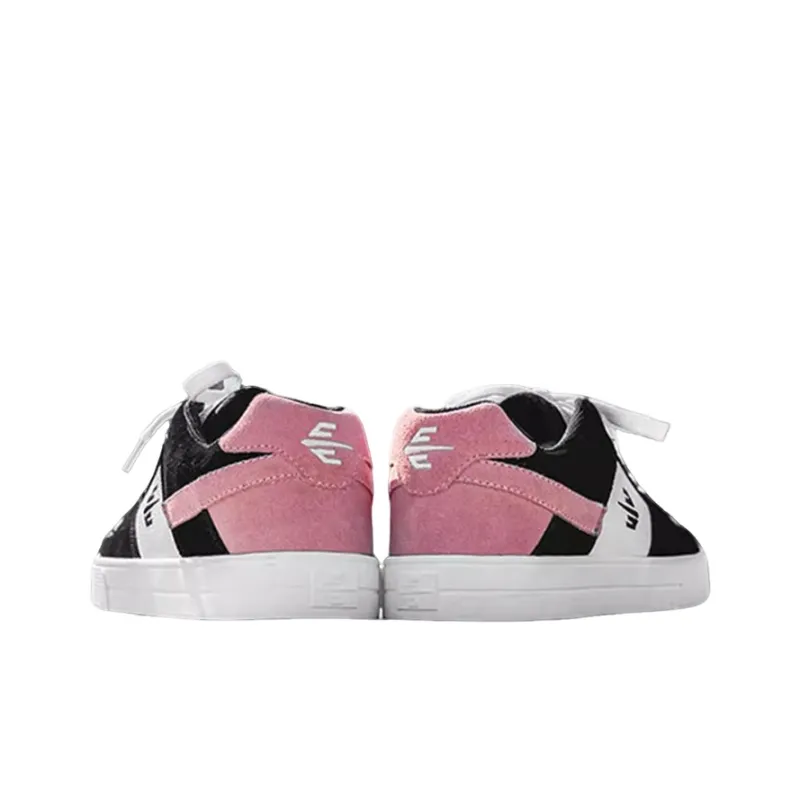 Sharp Crowds Coverage Anti Slip And Wear Resistant Low Top Skateboard Shoes Unisex Black Pink-4