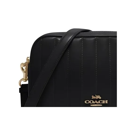 COACH Jes Leather Camera Bag Shoulder Bag Crossbody Bag Medium Size Women's Black-3
