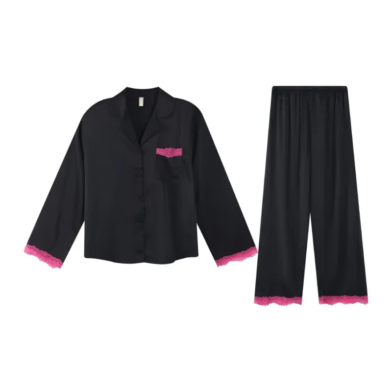 XIAFENYAN Pajama Set Women's Black-0