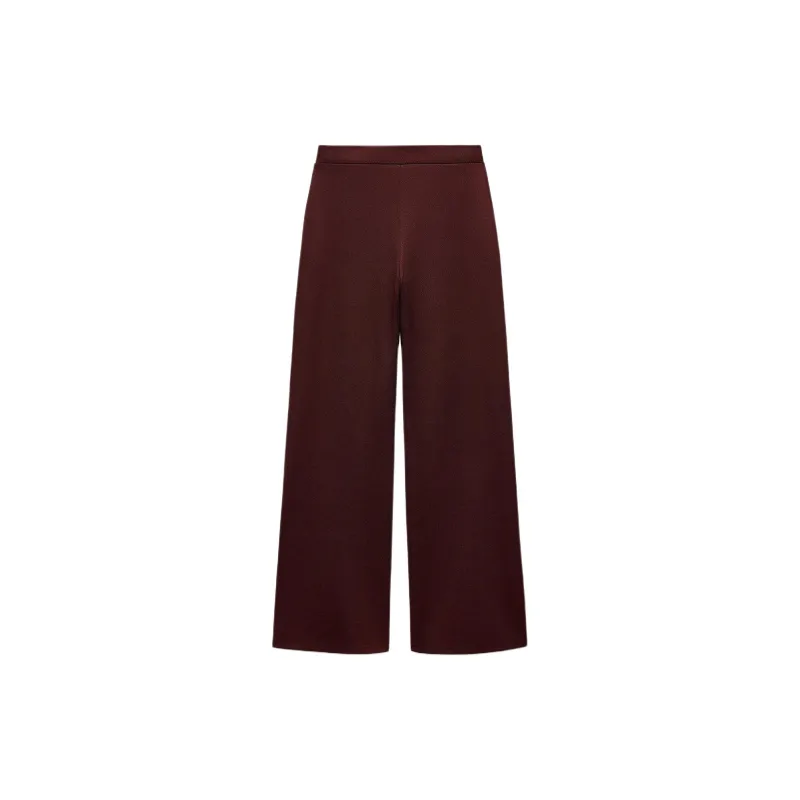 ZARA Casual Pants Women's Burgundy Red-1