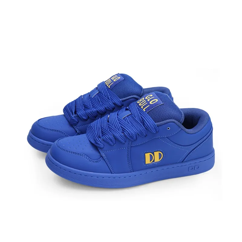 GLO BULL Skateboard Shoes Unisex Low Top Royal Blue Yellow-2