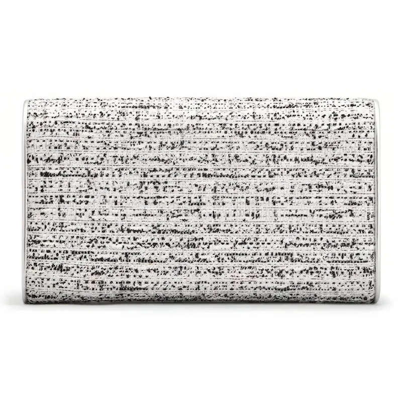 Roger Vivier Flower Strass Fabric Envelope Bag Handheld Shoulder Bag Crossbody Bag Women's Silver-3
