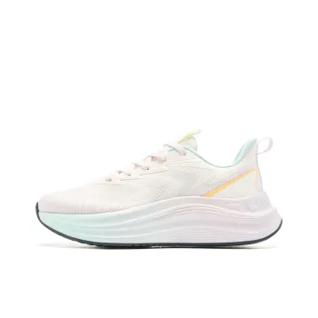 QIAODAN Cushioned Slip Resistant Abrasion Resistant Low Top City Commute Running Shoes Women's White Purple