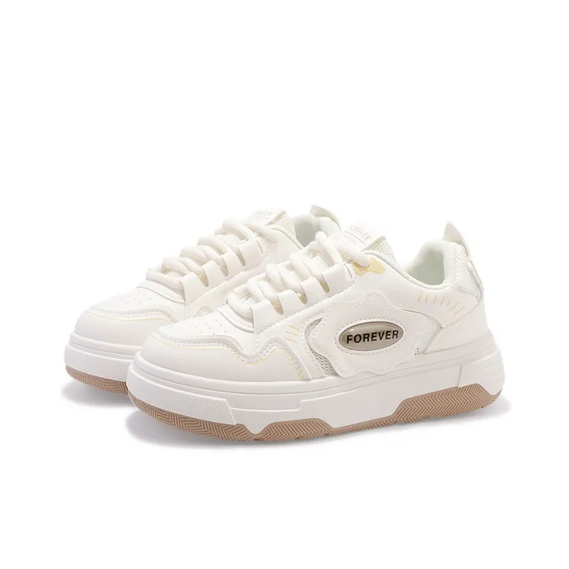 SNXR Anti Slip Wear Resistant Low Top Skateboard Shoes Women's Beige-3