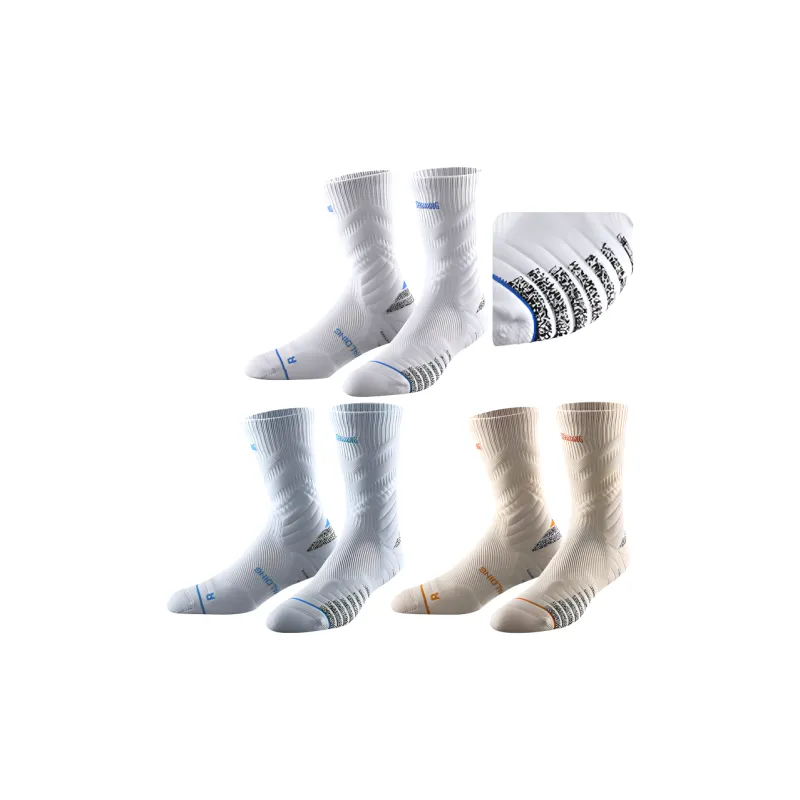 SPALDING Professional Basketball Socks Trendy Versatile Warm Elite Socks Comprehensive Training Unisex 3 Pack-23