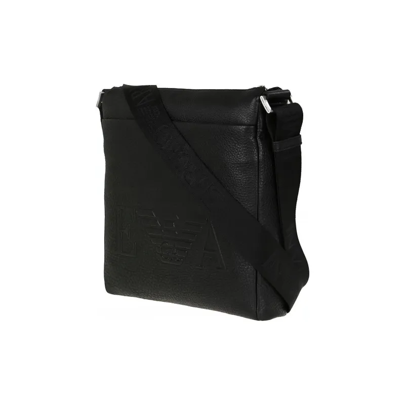 EMPORIO ARMANI Leather Shoulder Bag Crossbody Bag Men's Black-1