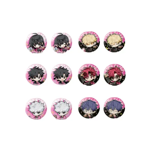 X11 SPACE Cheng Xiaoshi, Lu Guang, Qiao Ling Link Click Powder And Ink Party Collection Q Version Mini Badge Set Badges